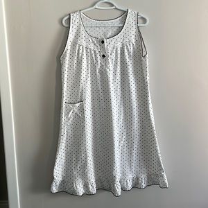 Sleeveless nightdress one piece night gown polka dot sleepwear